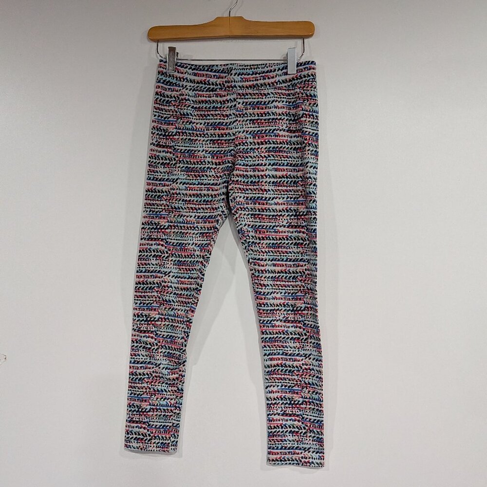 American Eagle Printed Leggings Pink Blue Black White Size Medium